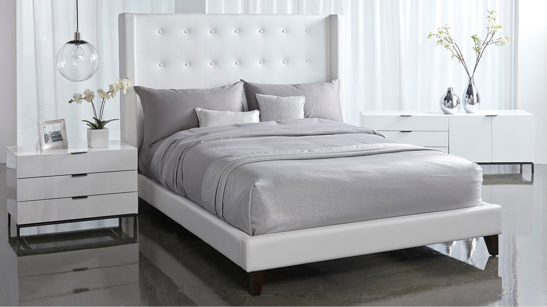 Modena Bed White Zuri Furniture
