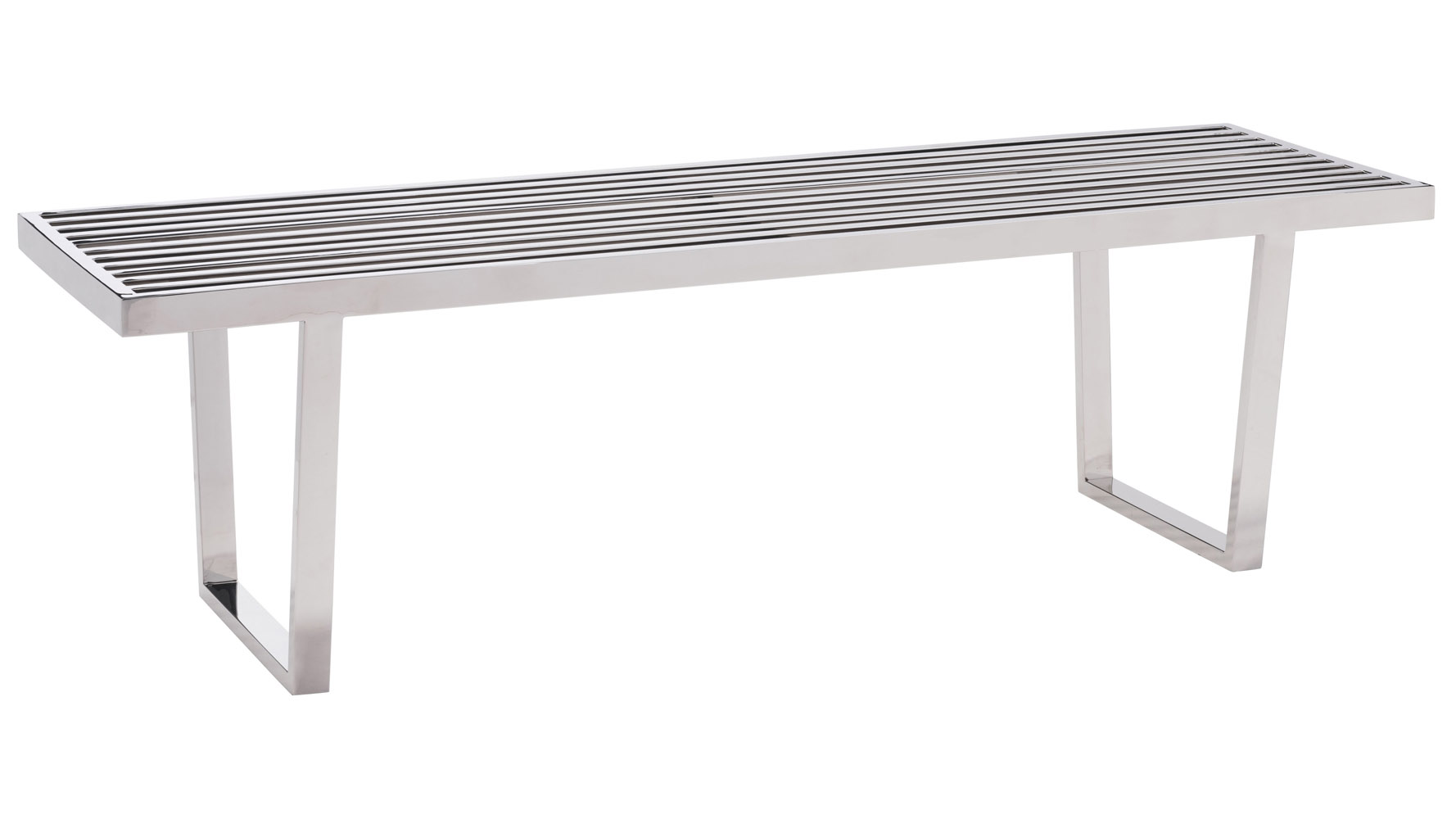 Modern Nathan Bench Stainless Steel Zuri Furniture