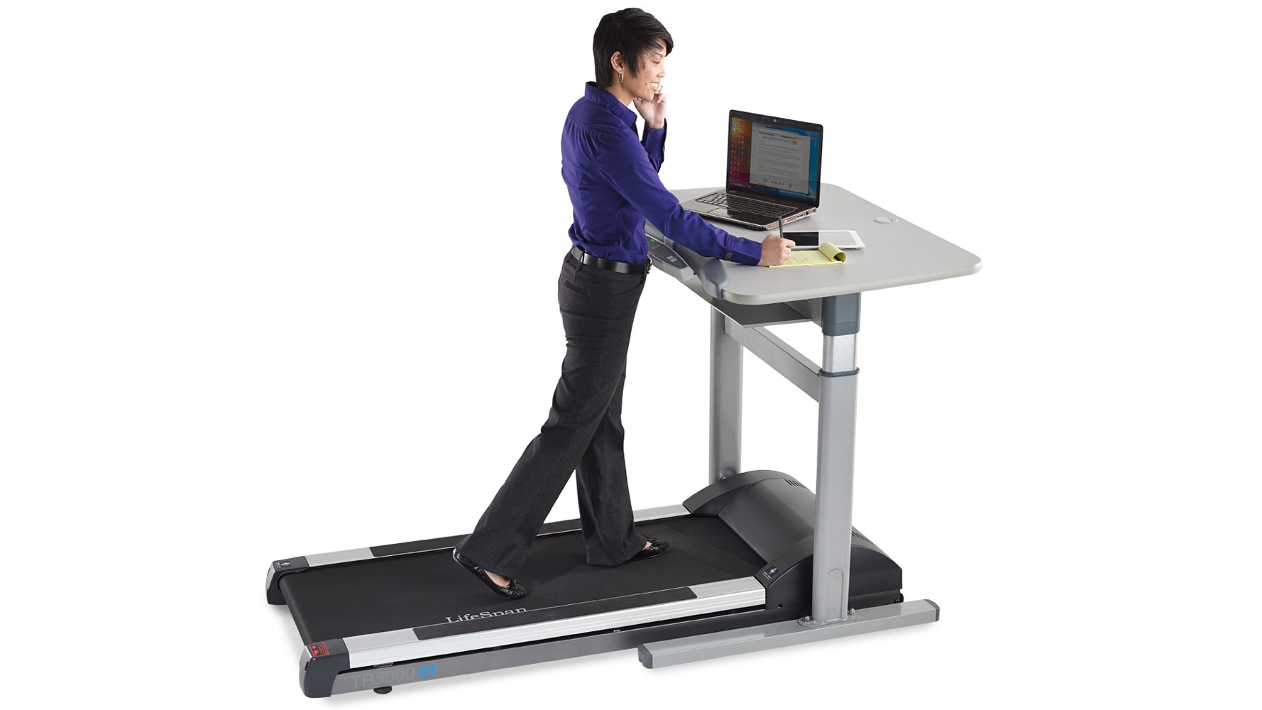 Modern Office LifeSpan High Use Treadmill with Electronic Desk with