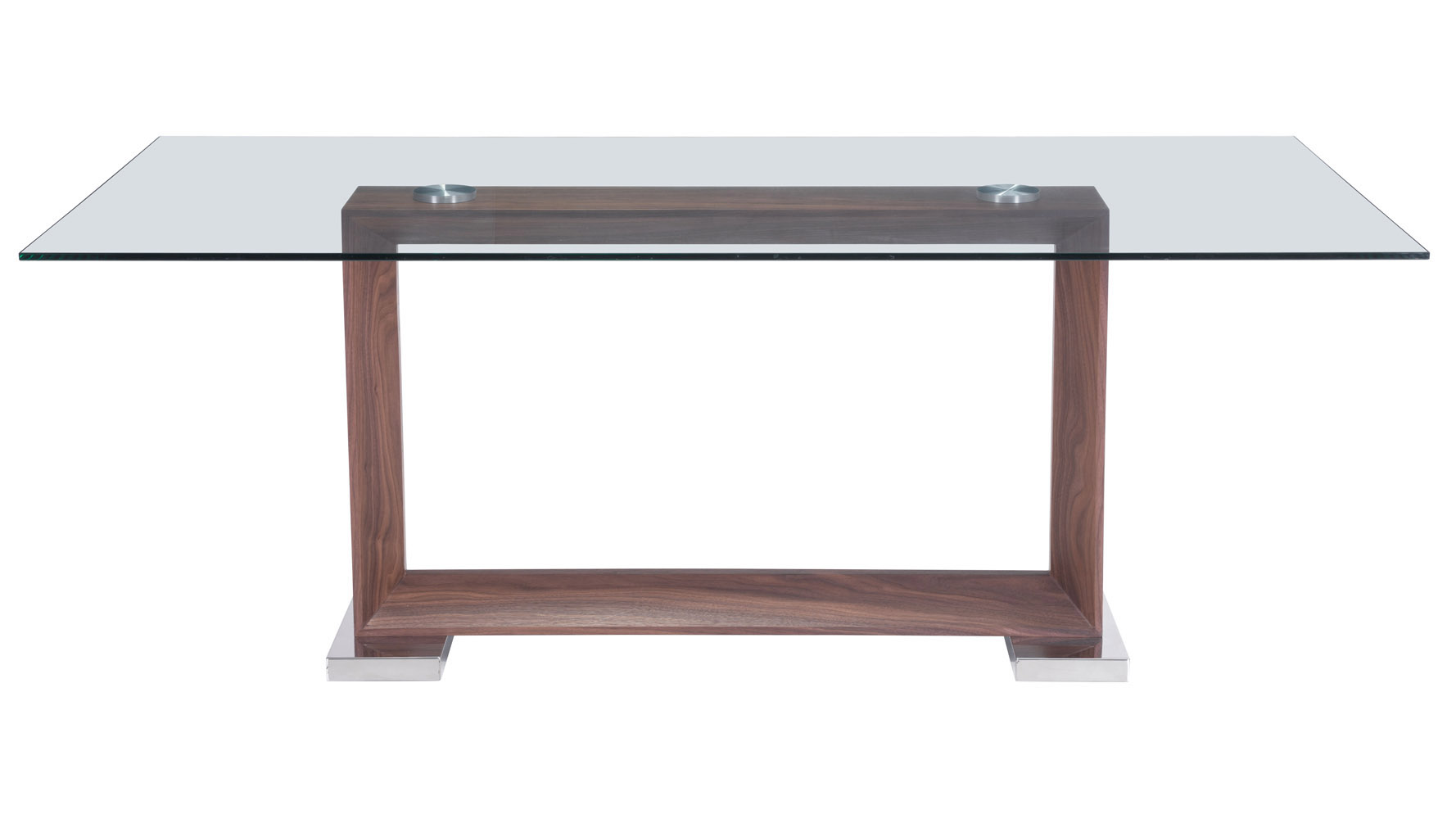Modern Osmond Glass Dining Table Walnut Zuri Furniture