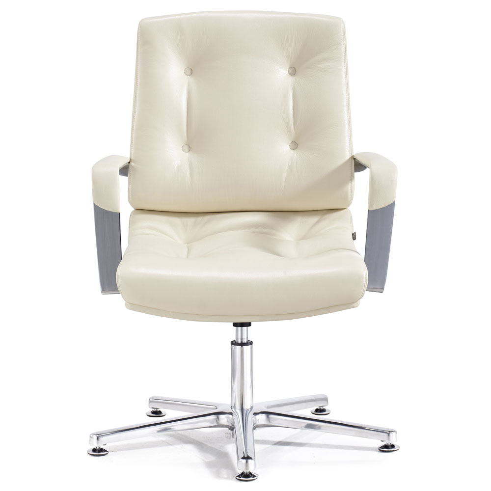 Perot Leather And Chrome Adjule Office Chair With Aluminum Base Perot Leather Guest Chair