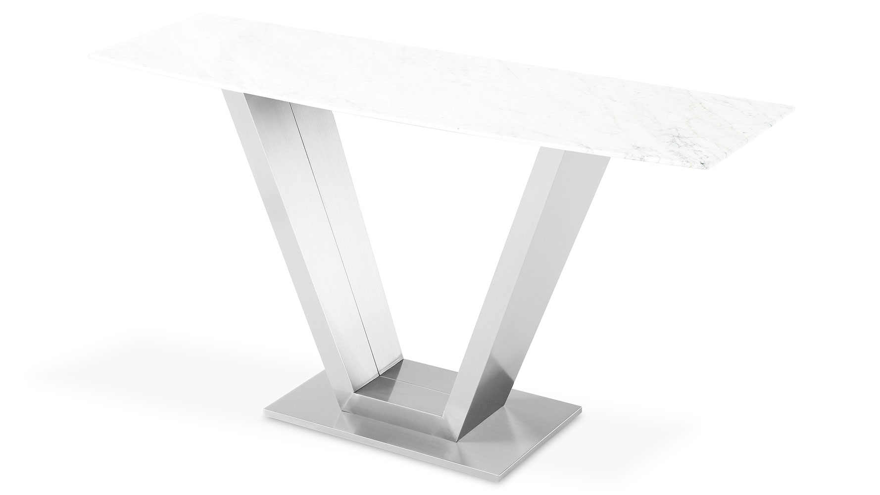 Modern Port Console Table With Carrara Marble Top And Stainless - Modern Port Console Table With Carrara Marble Top And Stainless Steel Base Zuri Furniture modern port console table with carrara marble top and stainless - modern port console table with carrara marble top and stainless steel base zuri furniture