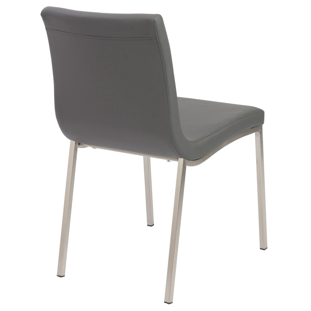 Rachel Dining Chair with Brushed Stainless Steel Legs Set of 2 Zuri Furniture