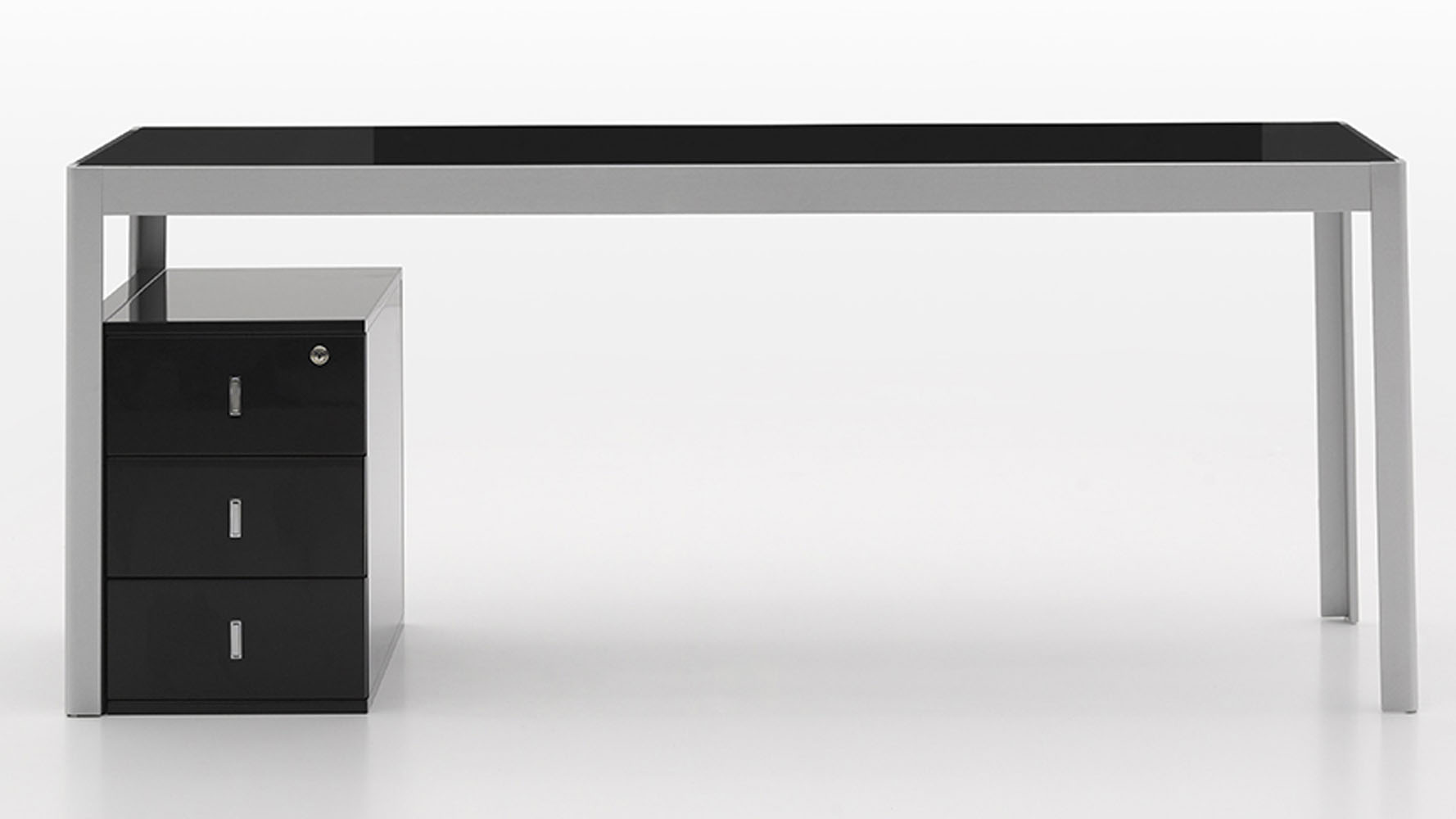 Modern Salima Writing Desk Grey Glass Silver Finish Zuri Furniture Clear All Filters