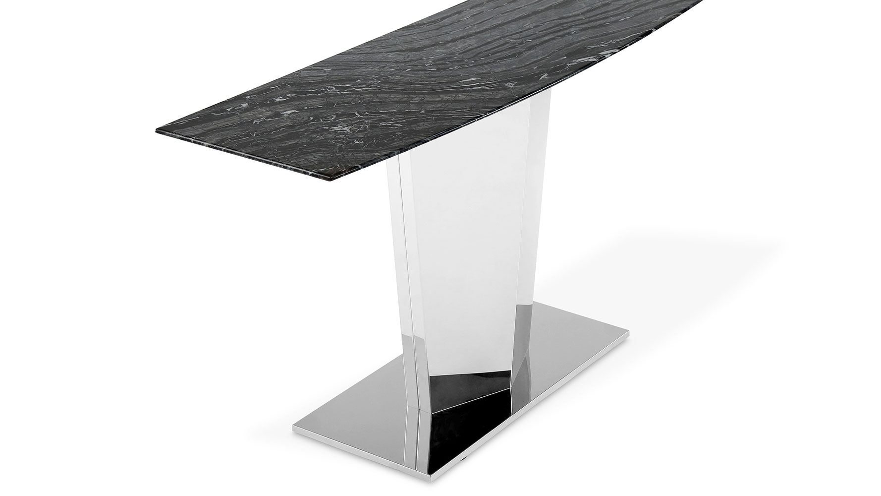 Modern Sirah Console Table With Marble Top And Polished Stainless Modern Sirah Console Table With Marble Top And Polished Stainless Steel Base Zuri Furniture