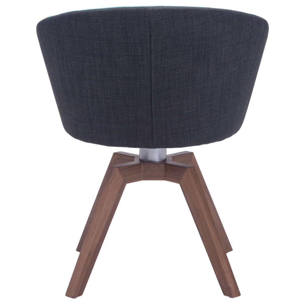 Modern Tate Swivel Dining Chair 2 Piece Set Blue & Gray Zuri Furniture