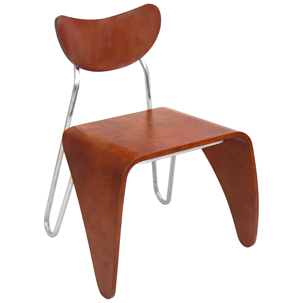 Modern Walnut Isamu Bent Wood Accent Chair | Zuri Furniture