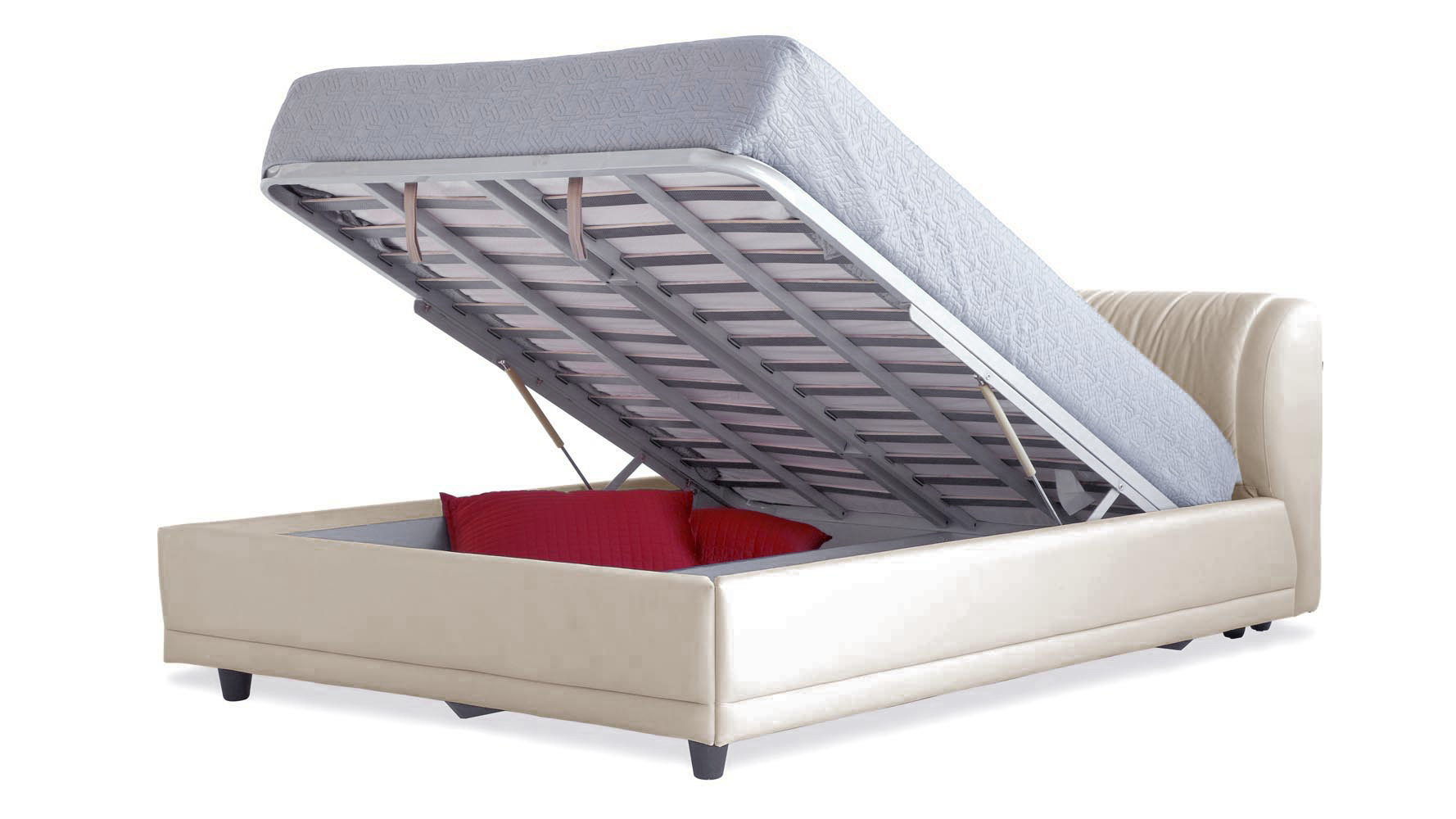 Morocco Leather Platform Bed with Storage Zuri Furniture