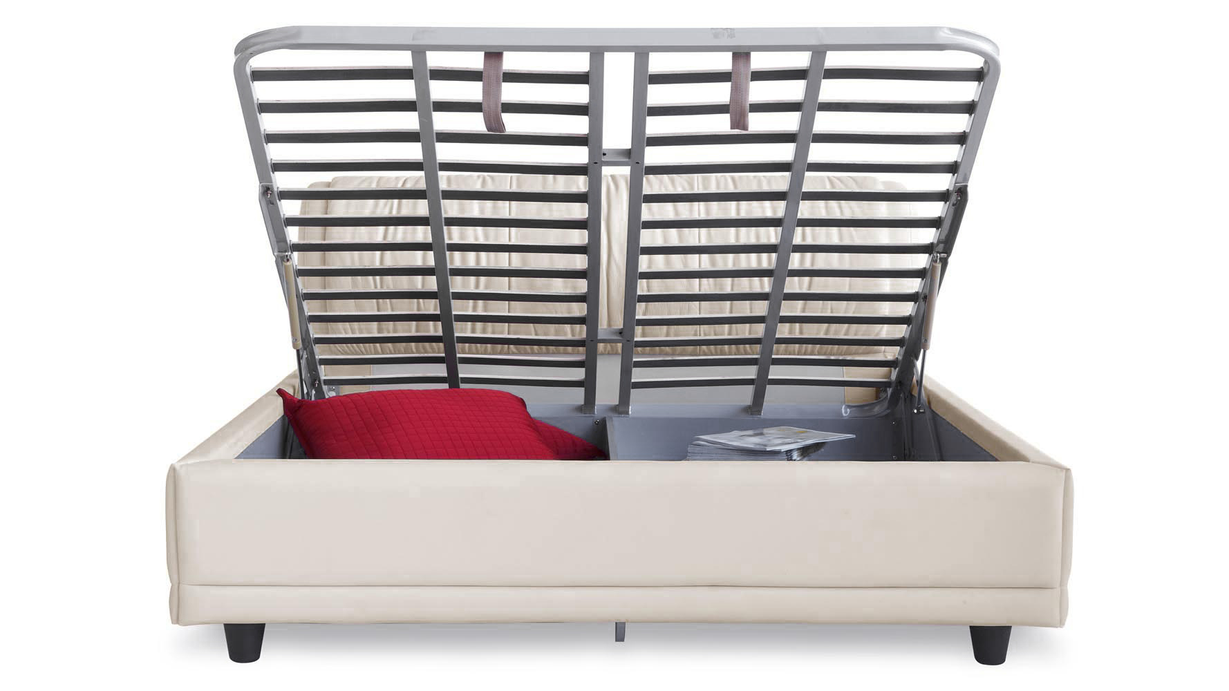 Morocco Leather Platform Bed with Storage Zuri Furniture