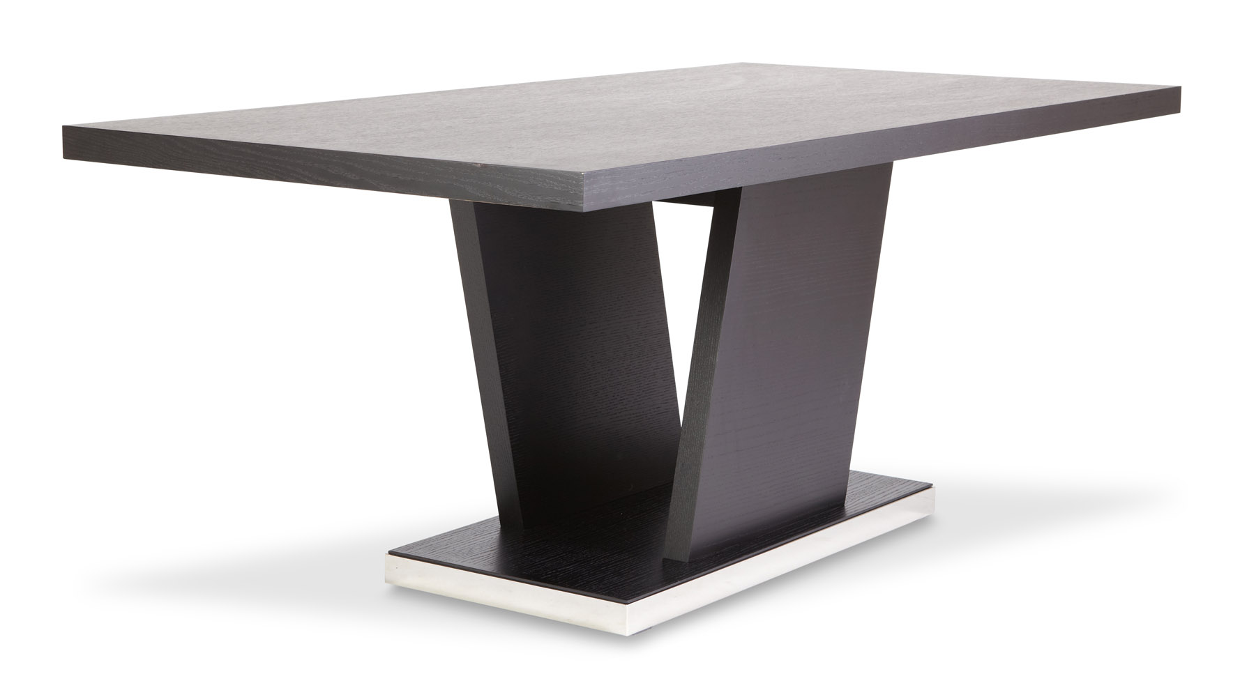 Nelson Espresso Wood Modern Dining Table with Chrome Accent Zuri