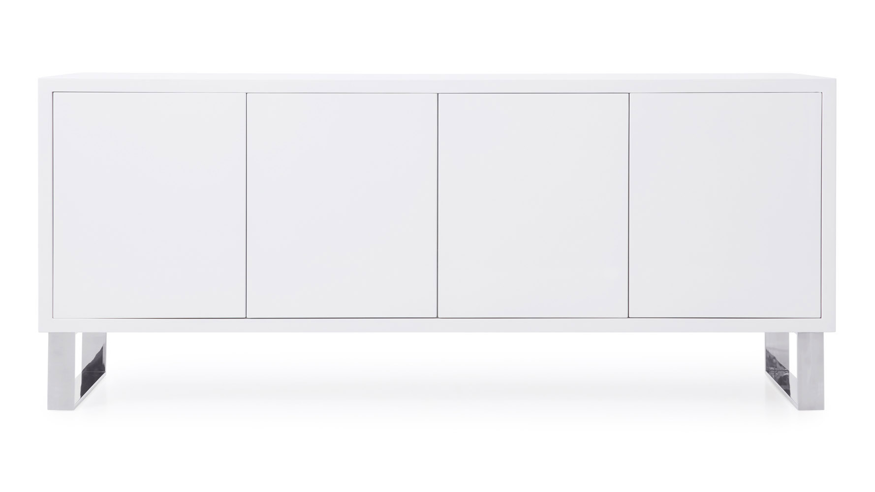 Neve Sideboard in White High Gloss Lacquer with Polished Stainless
