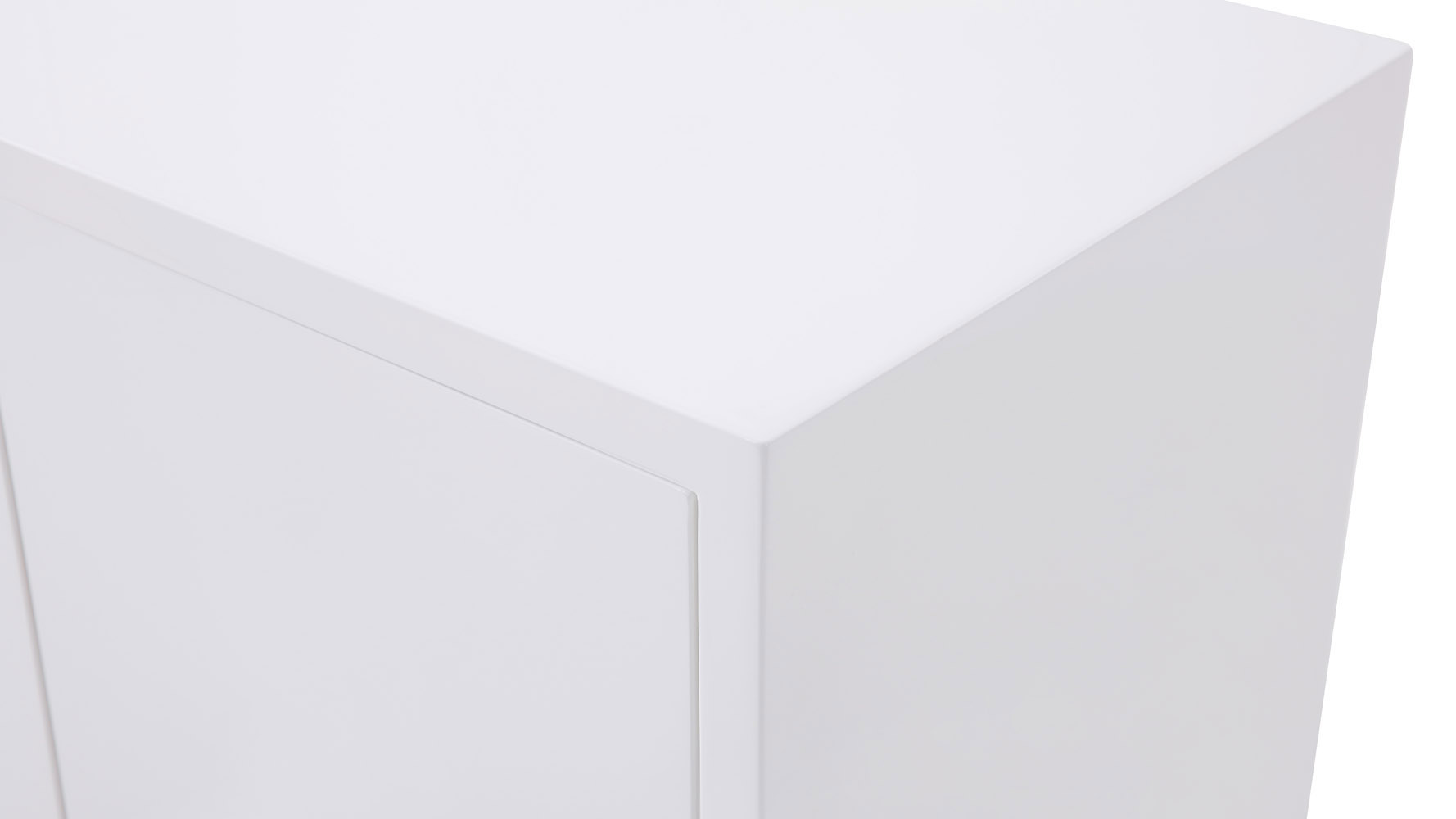 Neve Sideboard in White High Gloss Lacquer with Polished Stainless
