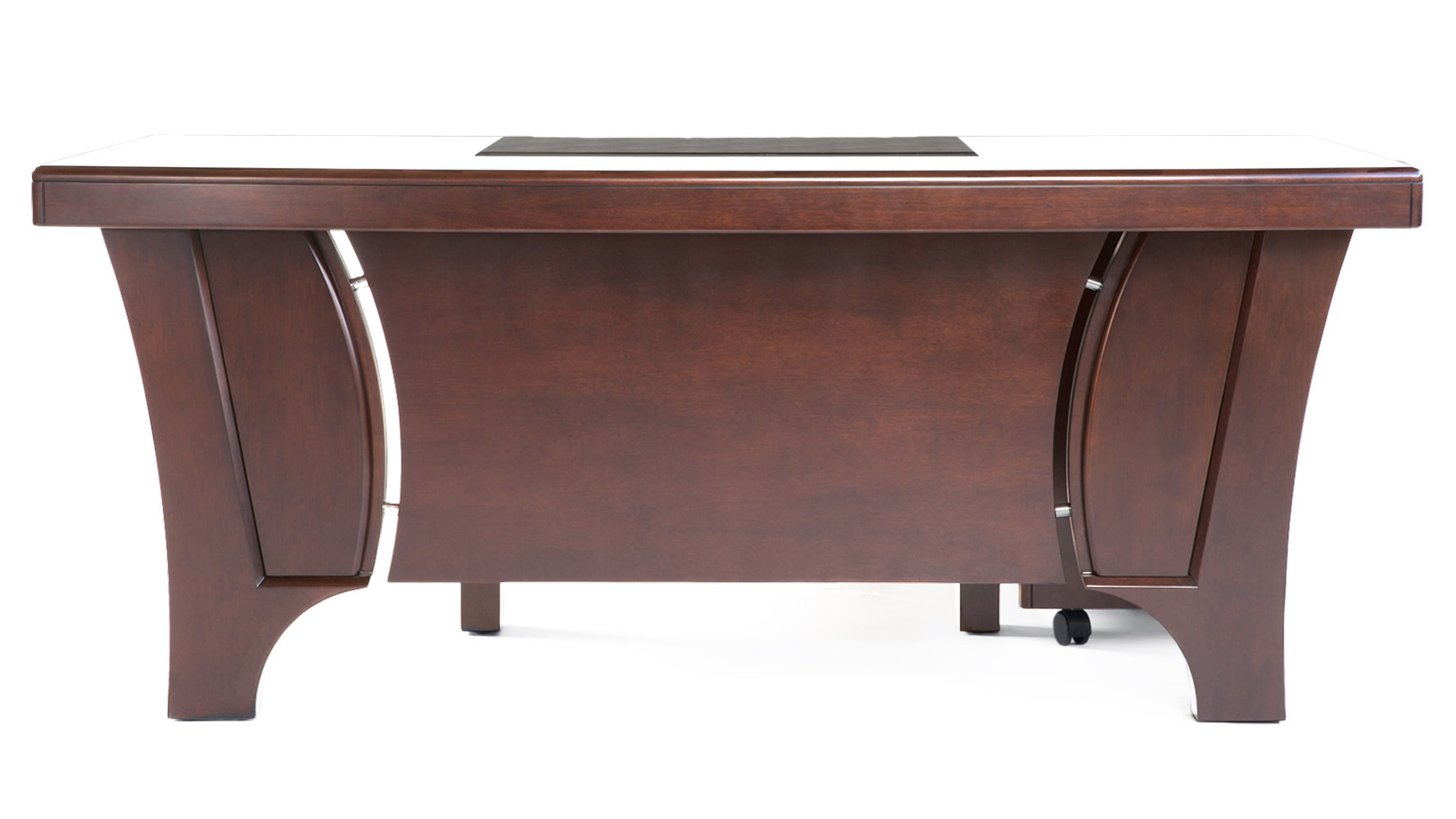 Light Quincy Modern Wood Desk with Rolling Return and File