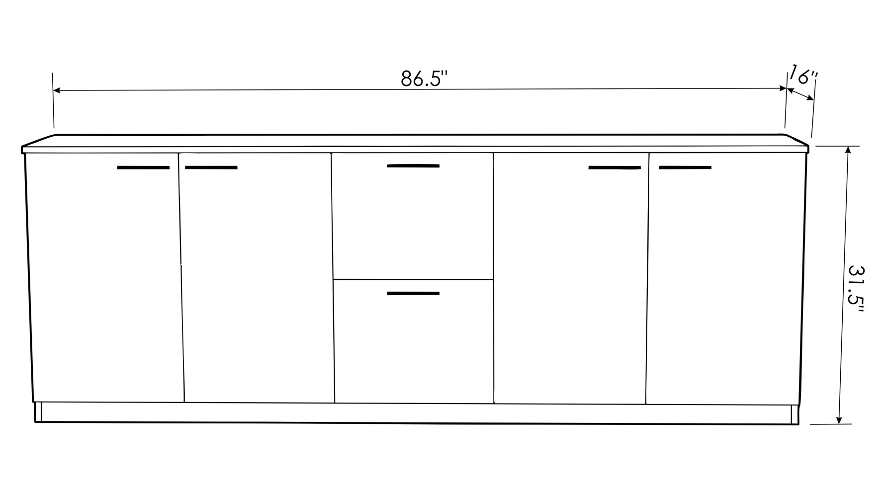 Reagan Modern Polished Walnut Filing Credenza Zuri Furniture
