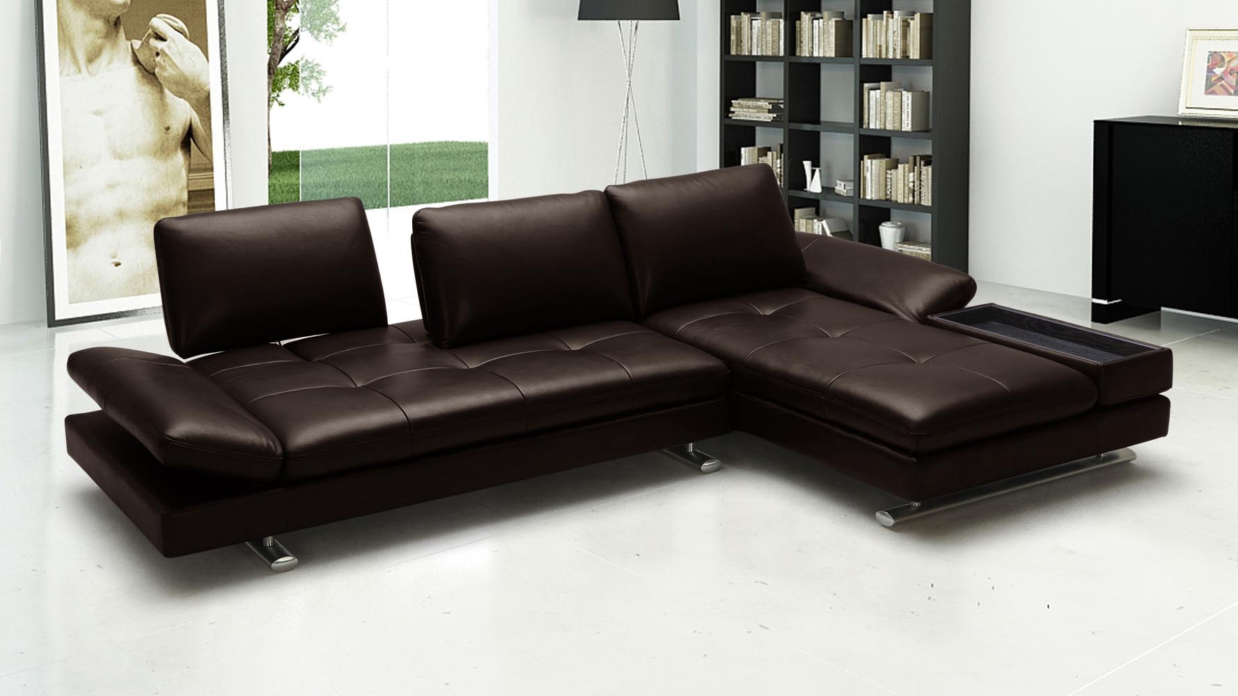 Brown Ritz Leather Sectional Sofa Zuri Furniture