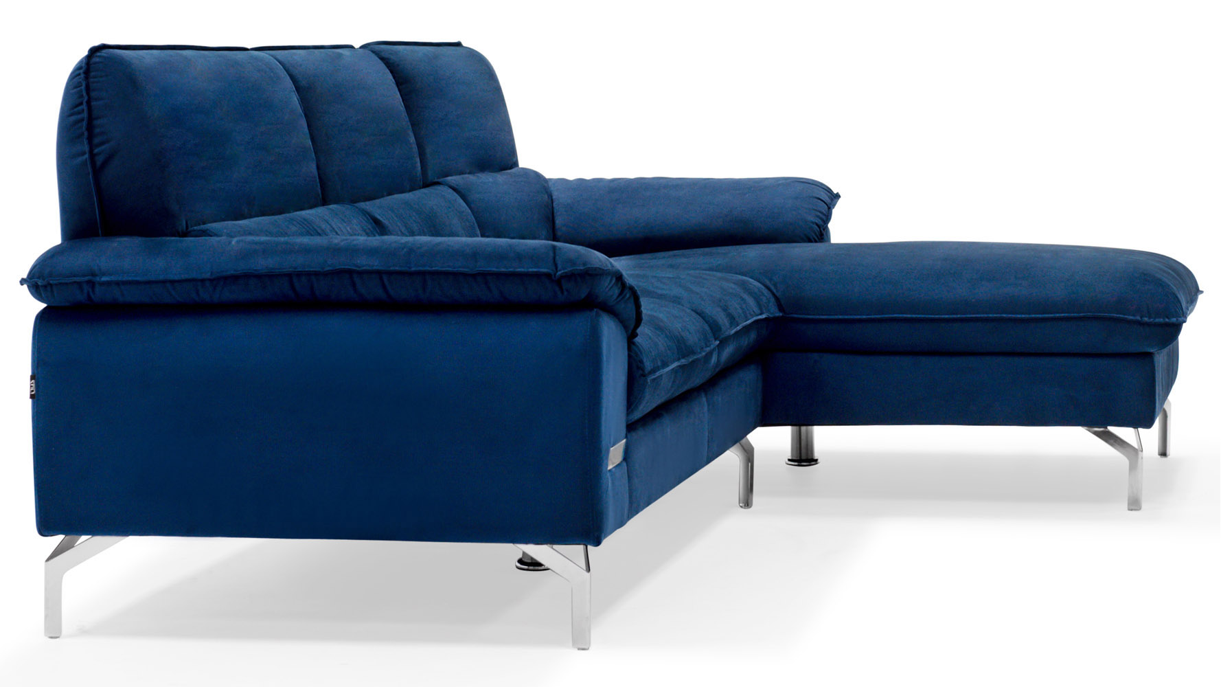 Sapphire Blue Sectional Set with Chaise Zuri Furniture