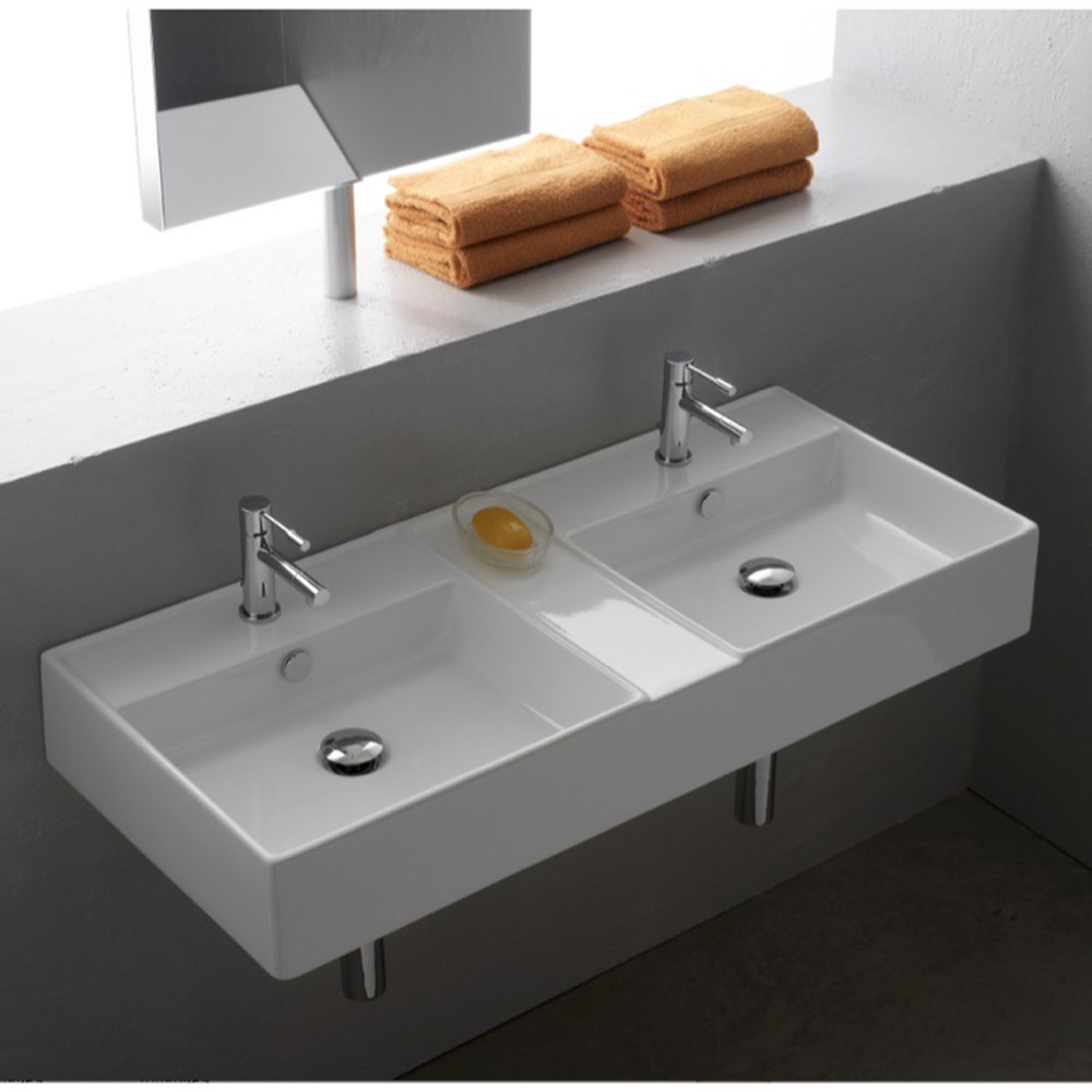 Teorema Wall Mounted Double Sink Zuri Furniture