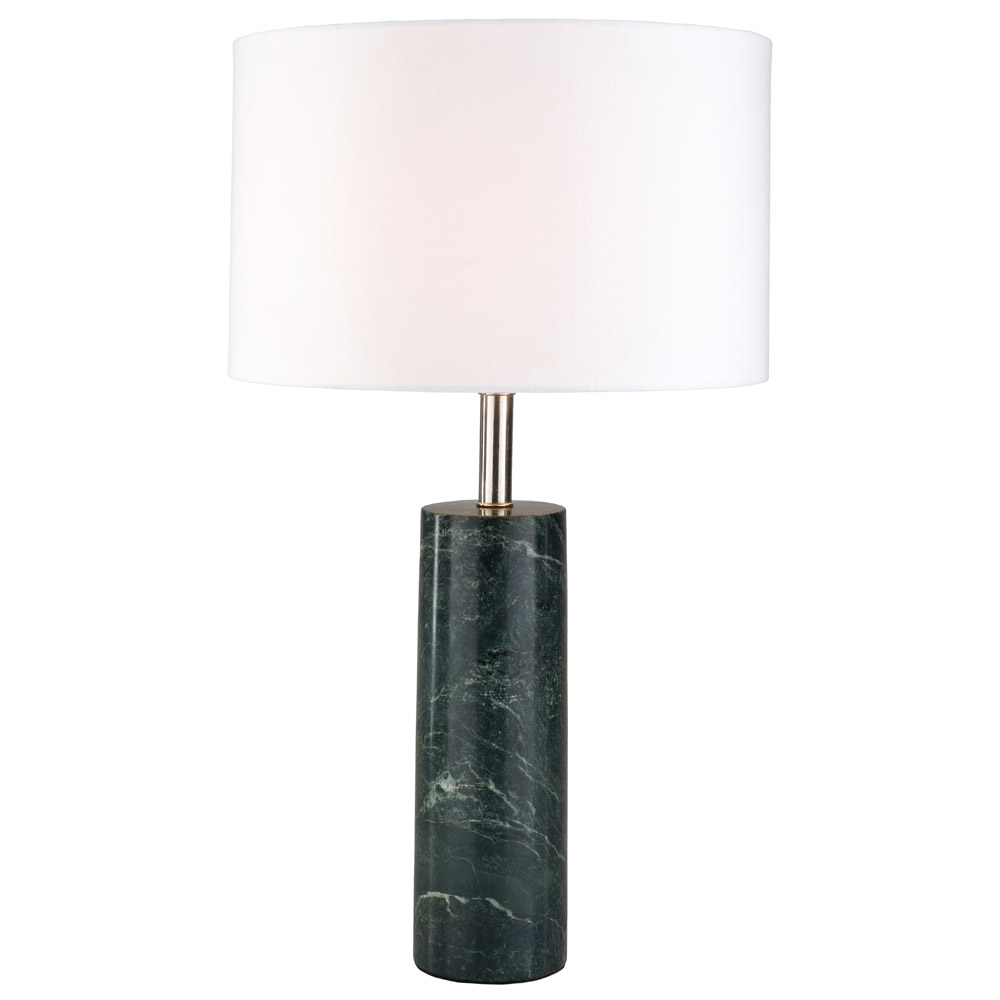 Sonete Green Marble Base And White Cotton Shade Table Lamp Zuri Mouse Over Image To Zoom Or View Larger