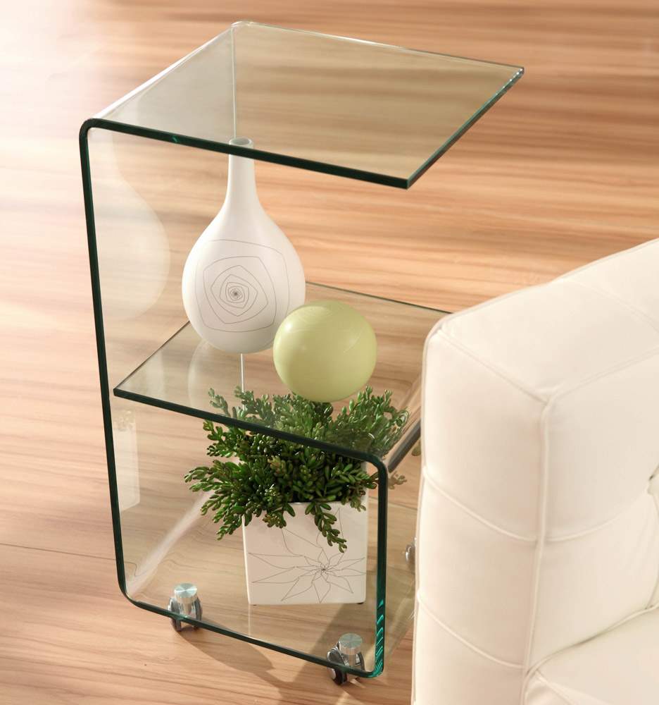 Tommy Tempered Glass Side Table Clear Glass Zuri Furniture