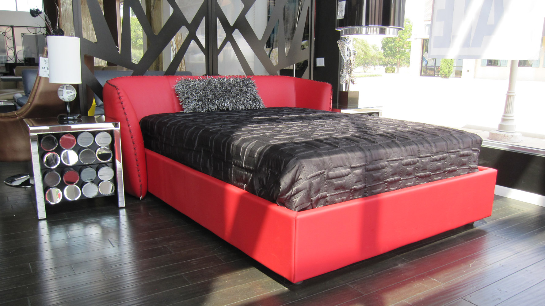 Vitali Leather Red Platform Bed By Zuri Furniture Zuri Furniture - vitali leather red platform bed by zuri furniture zuri furniture -