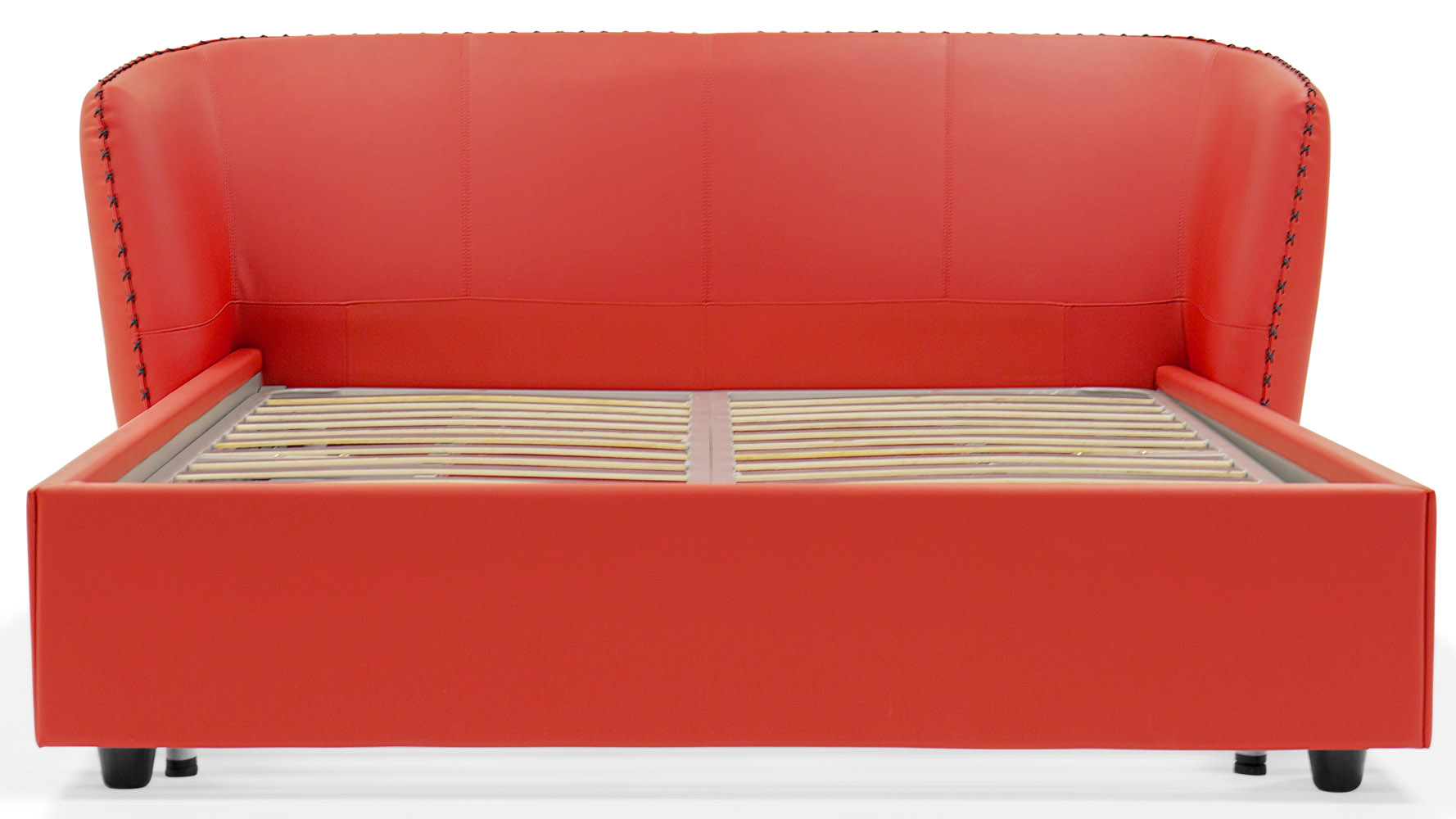 Vitali Microfiber Leather Red Platform Bed by Zuri Furniture Zuri
