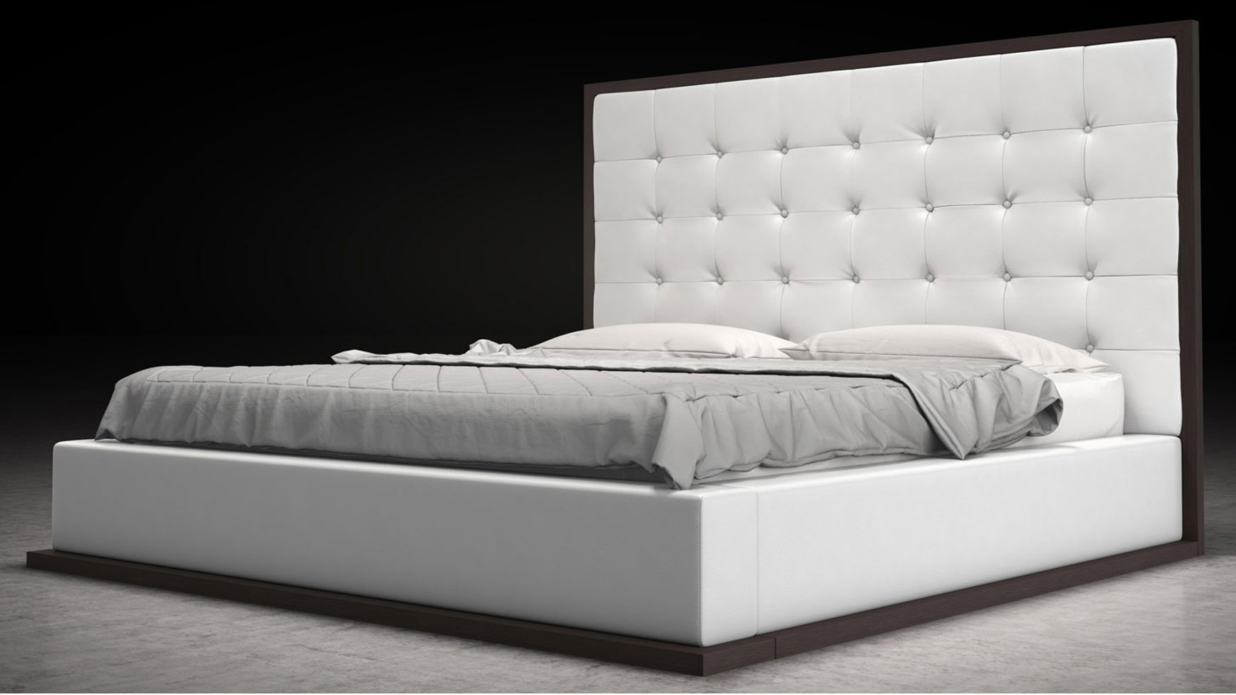 Siena Platform Bed White Leatherette On Wenge Zuri Furniture