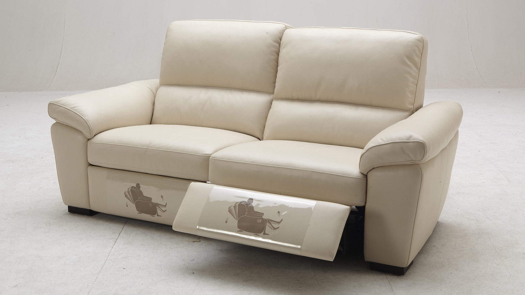 Beige Windsor Reclining Leather Sofa Set With Loveseat And Chair Zuri