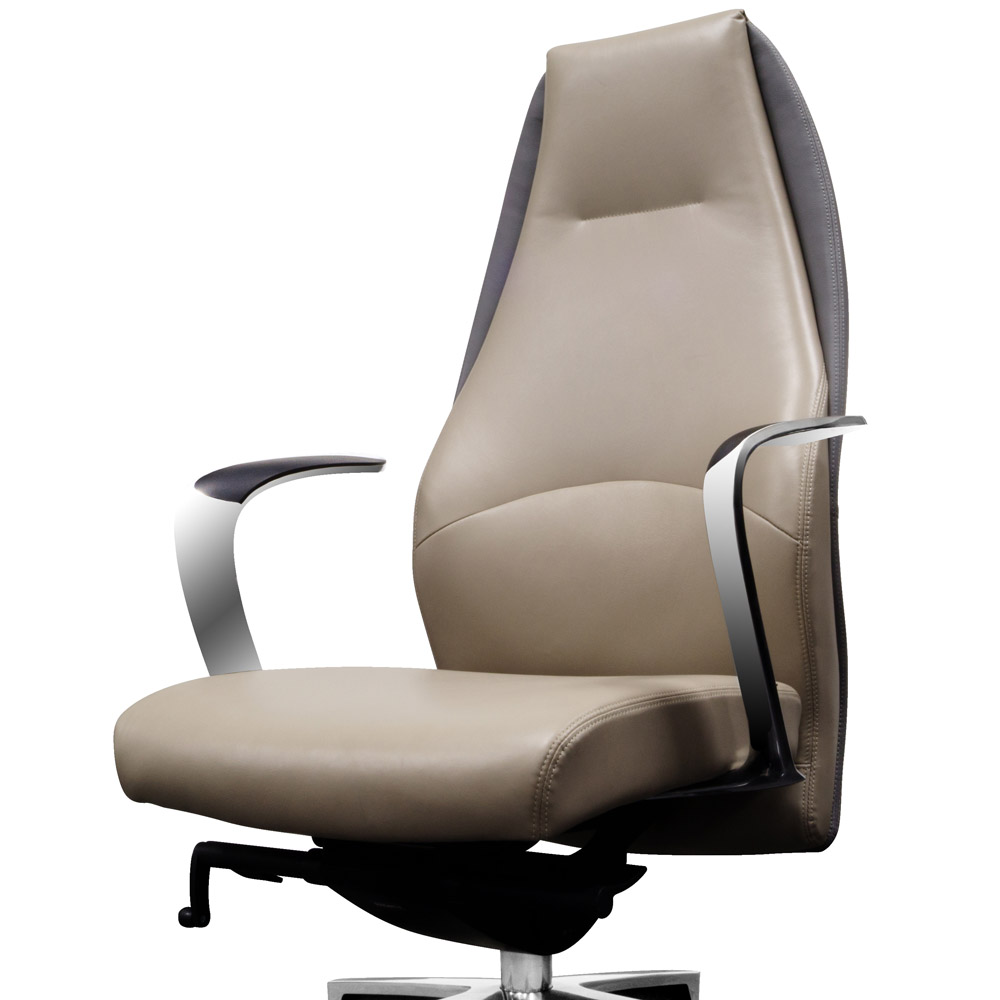 wrigley genuine leather aluminum base high back executive chair