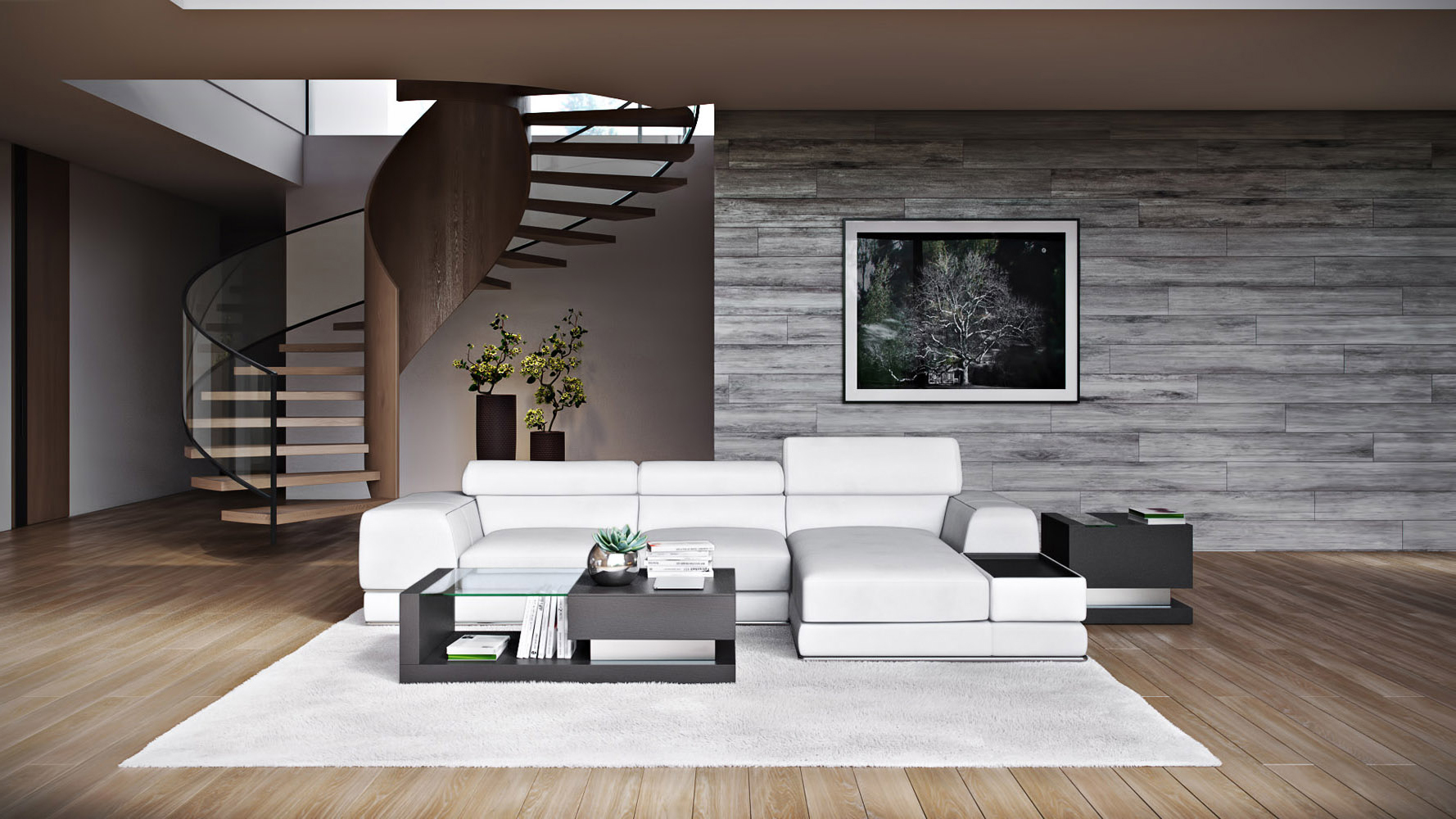 Encore White Leather Sectional Sofa Zuri Furniture