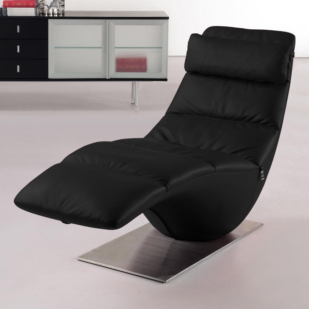 zola black leather contemporary lounge chaise zuri furniture