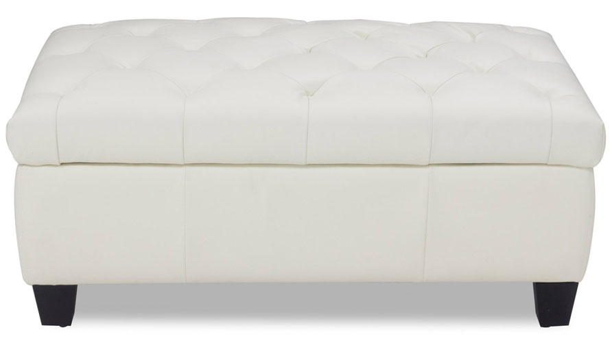 Carson Tufted Contemporary Ottoman White Zuri Furniture