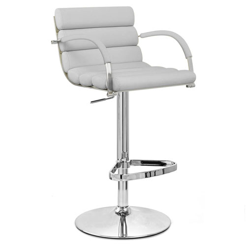Ego Adjustable Height Swivel Bar Stool with Chrome Base Zuri Furniture
