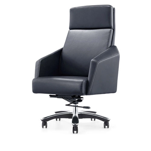 Lauren Genuine Leather Aluminum Base High Back Executive Chair Lauren Leather Executive Chair