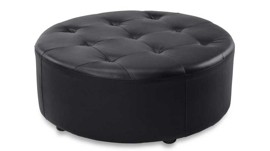 Lock Round Modern Tufted Ottoman Zuri Furniture