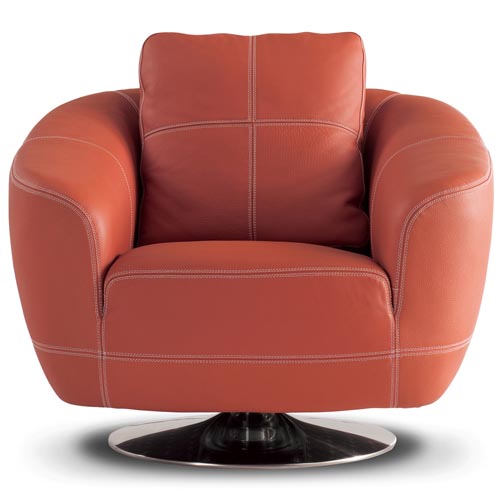 Orange Lucy Leather Sectional Sofa Zuri Furniture