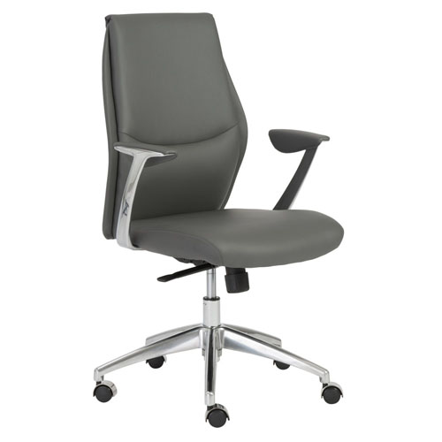 Kinsey Low Back Leatherette Adjustable Office Chair with Chrome Base