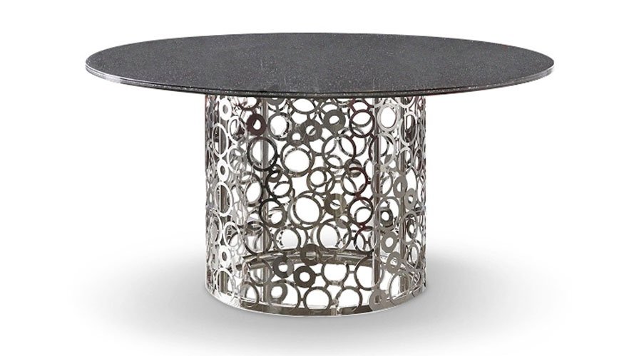 Galileo 60 Inch Smoked Crackle Glass Dining Table | Zuri Furniture