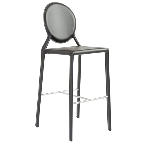 Leon Counter Height Stool with Chrome Foot Rest Set of 2 Zuri Furniture