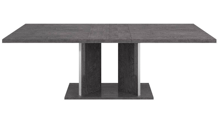 Modern Marquis Extension Dining Table Grey Birch High Gloss Lacquer Modern Marquis Extension Dining Table Grey Birch High Gloss Lacquer Zuri Furniture