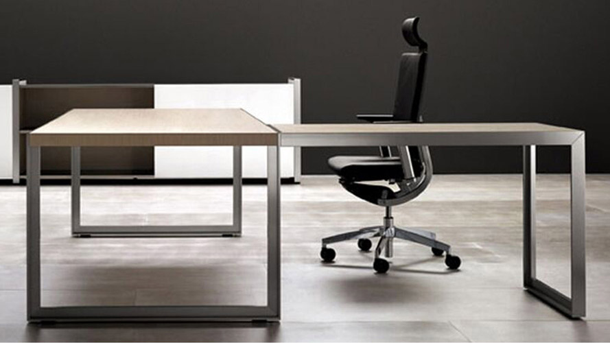 Modern Oikos L Shaped Desk With Metal Leg Natural Maple Zuri Modern Oikos L Shaped Desk With Metal Leg Natural Maple Zuri Furniture