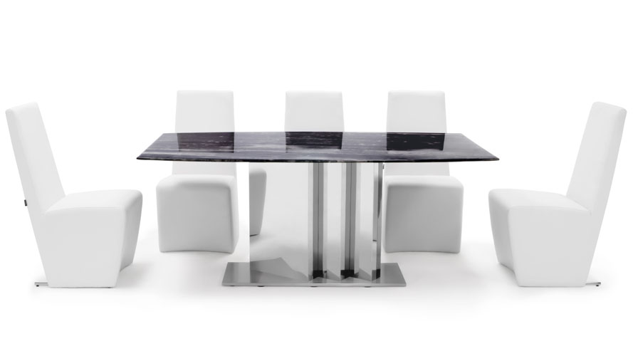 Nero Black Marble Dining Set With Chairs Zuri Furniture