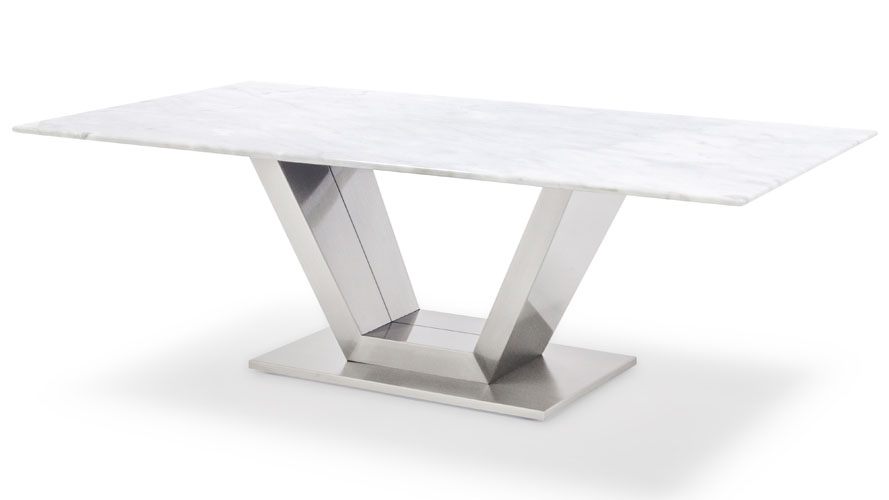 Gray And White Mable Brushed Stainless Steel Port Coffee Table Gray And White Mable Brushed Stainless Steel Port Coffee Table Zuri Furniture