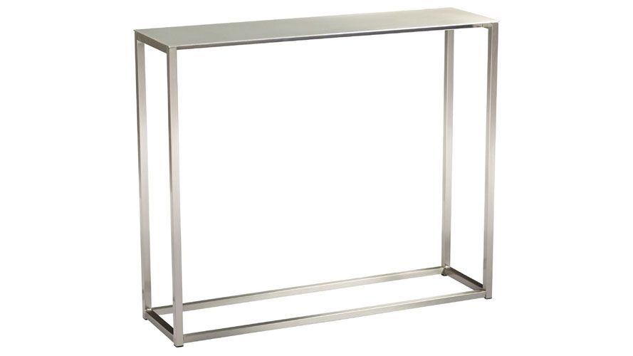 Sancha 36Inch Brushed Aluminum Console Table Zuri Furniture