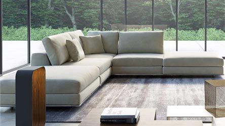Modern Persis Armless Corner Sectional Sofa Moonbeam Zuri Furniture
