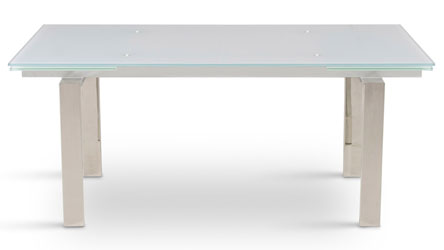 Montez White Glass Extendable Modern Dining Table - Seats Eight | Zuri