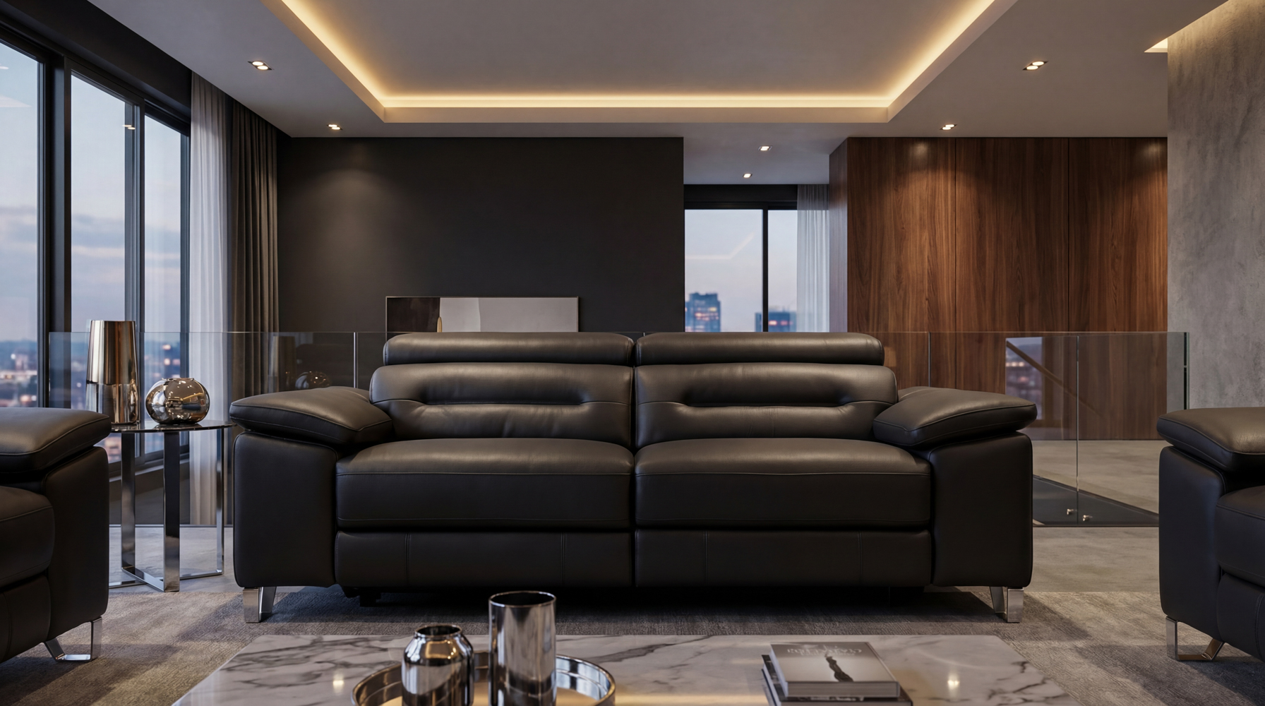 Monaco Reclining Leather Loveseat | Zuri Furniture