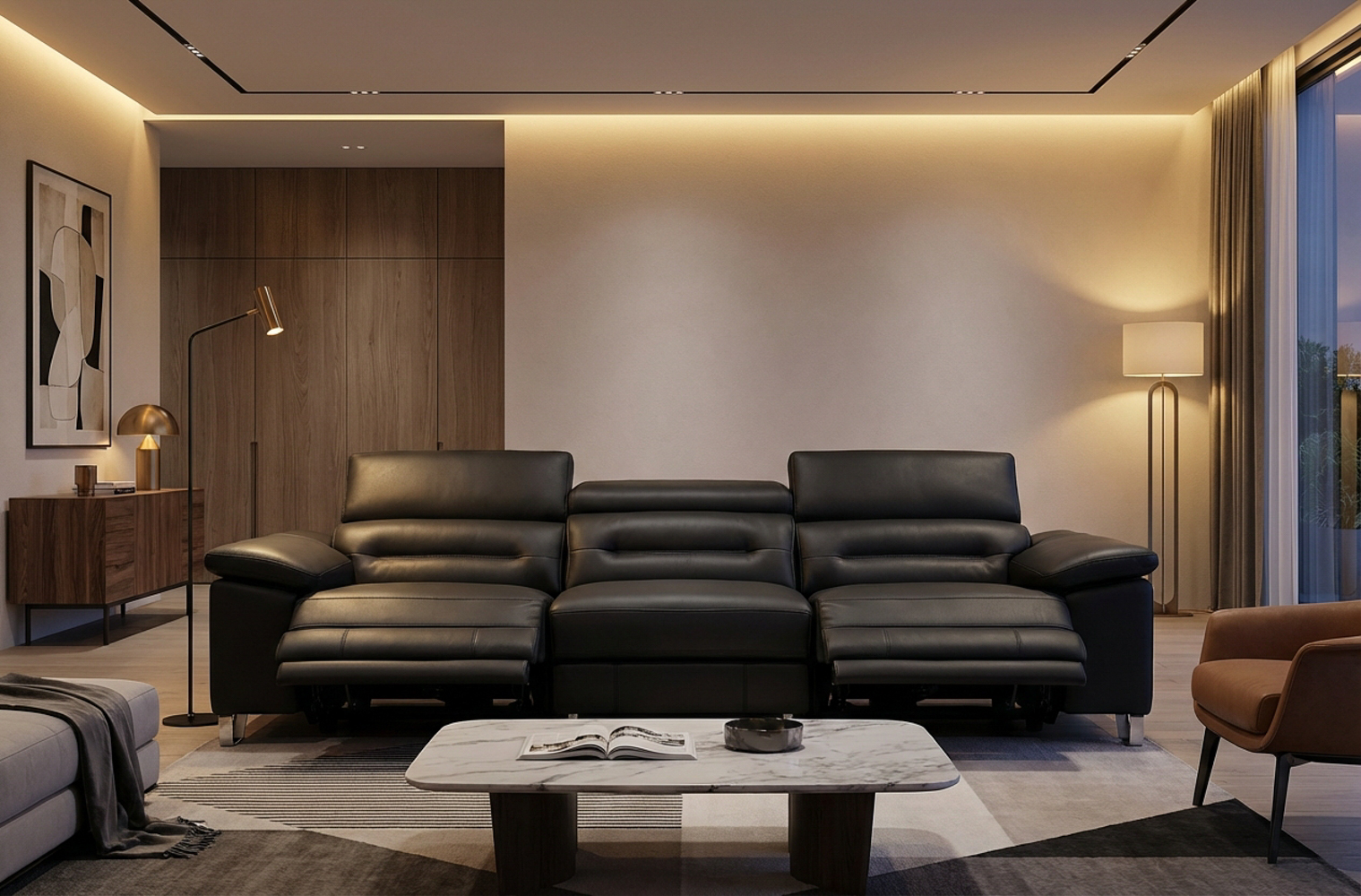 Monaco Reclining Leather Sofa | Zuri Furniture