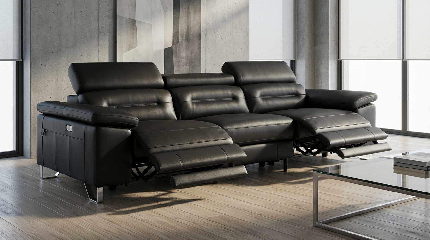 Monaco Reclining Leather Sofa | Zuri Furniture