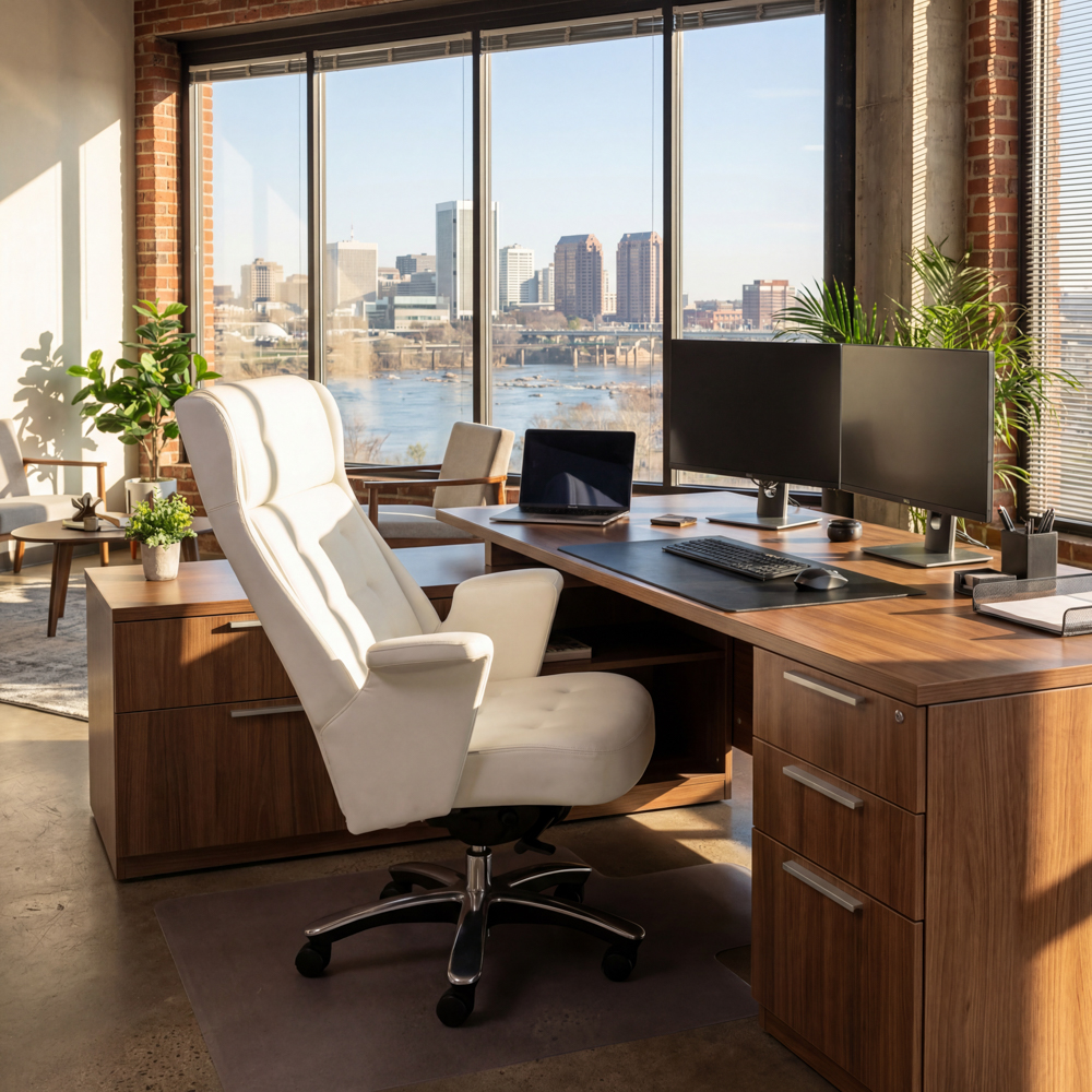 Modern white chair for executive office