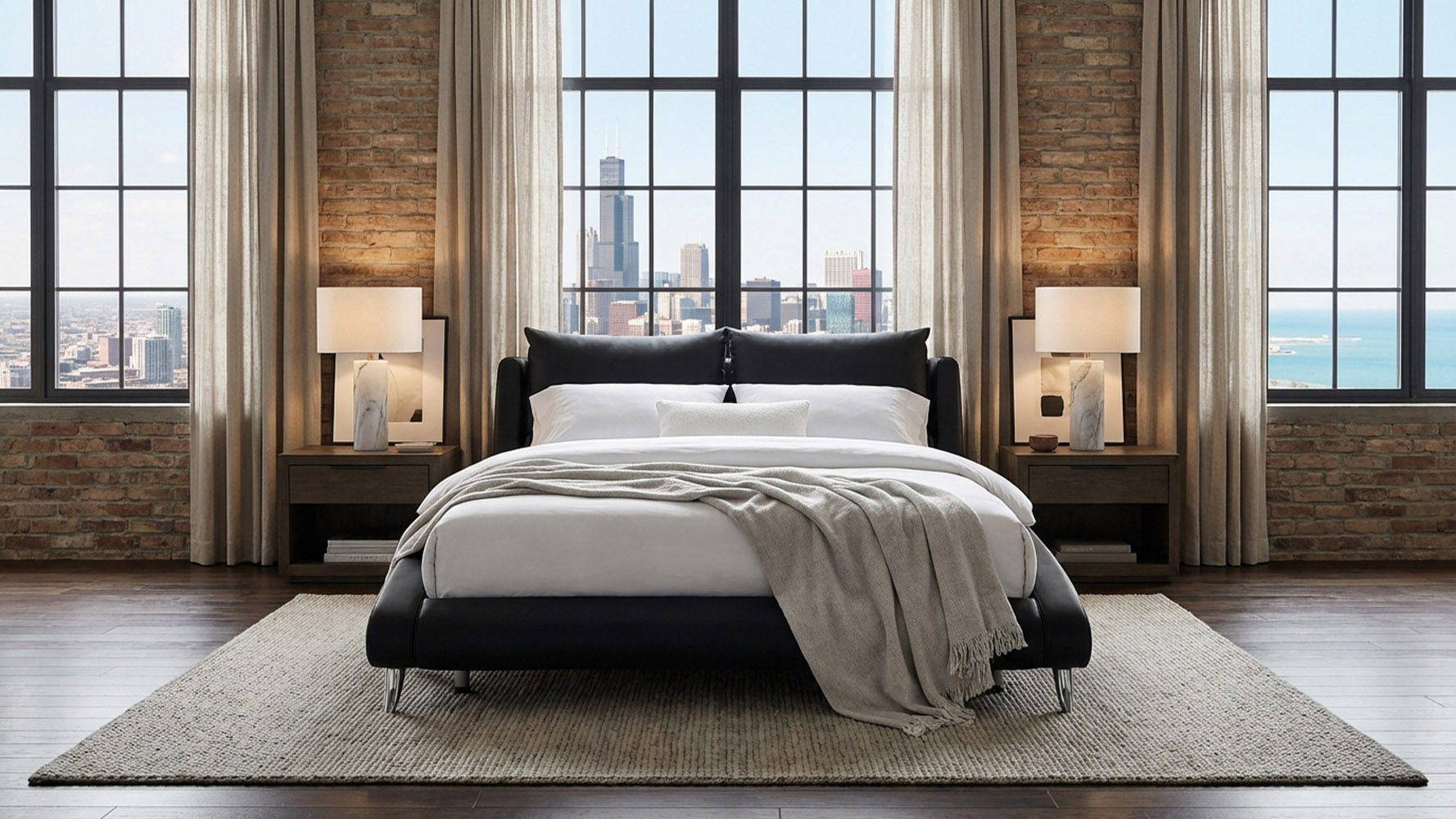 Cadillac Microfiber Leather Bed - Black